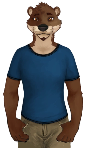 Digital art of an anthropomorphic otter man with a scraggly goatee.